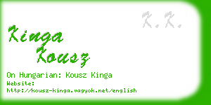 kinga kousz business card